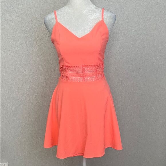 Charlotte Russe Fit and Flare Neon Mini Dress Size XSmall - Picture 1 of 9